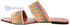Deeda Faux-Leather Two-Tone Zigzag Detail Double Strap Slide Slippers for Women - Safqqa Egypt