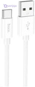 Hoco X87 - Magic Silicone Charging And Data Transmittion Cable (3A - 1M), USB-C Plug Compatible With Samsung Huawei Xiaomi Oppo - White - Safqqa