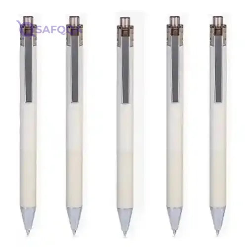 SAFWEL Gel Ink Pen Retractable Pen with Comfortable Grip Barrel Smooth Flowing Ink 0.5mm Black Ink for School Office Home (Color : Beige) - Safqqa