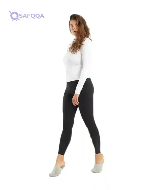 RED COTTON Womens t-shirt High neck long sleeve T-Shirt - Safqqa Egypt