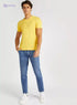 Solid V-neck Slim Fit T-shirt with Short Sleeves - Safqqa Egypt