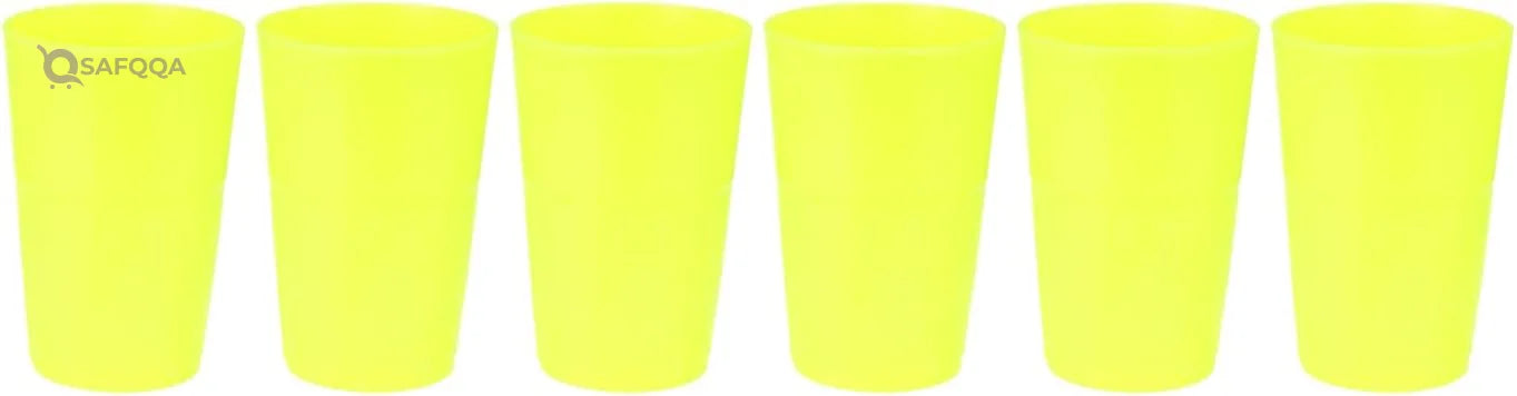 Mojito Design Plastic Cup Set ,0.35 Liter, 6 Pieces - Safqqa