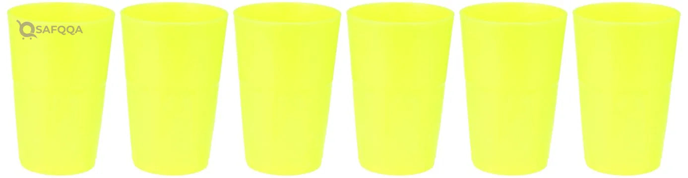 Mojito Design Plastic Cup Set ,0.35 Liter, 6 Pieces - Safqqa