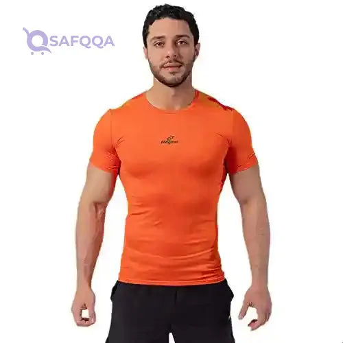 Magma Front Logo Back Camouflage Pattern Short Sleeves Sports T-Shirt for Men - Safqqa Egypt