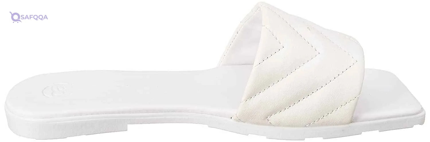 Club Aldo Quilted Square Toe Flat Slides for Women - Safqqa Egypt