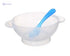 Plastic Food Set With Lid For Kids 2 Pieces (Plate+Spoon), Blue DR-A-557 - Safqqa