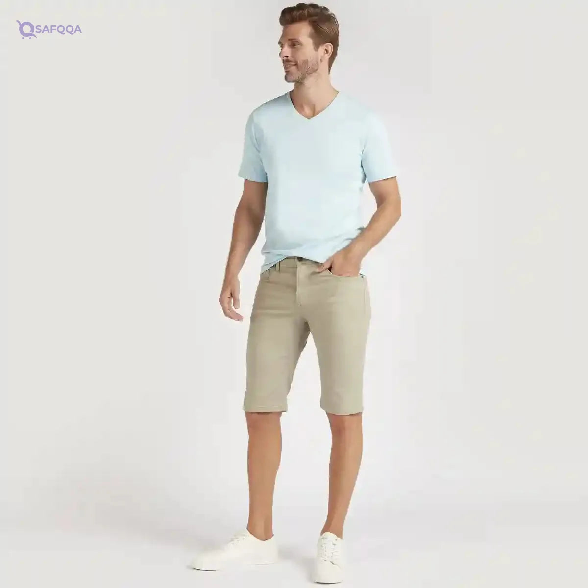 Splash Mens Vneck Solid T-Shirt - Safqqa Egypt
