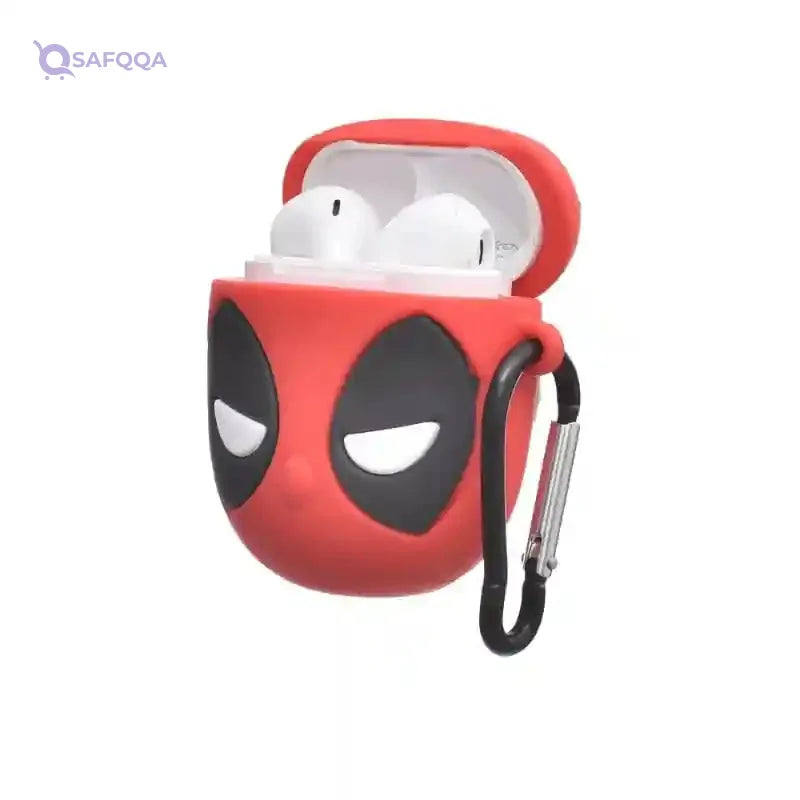 G-Power Silicone Full Cover AirPods Protective Case – Superhero Design with Ring Strap – Compatible with AirPods 1/2 - Safqqa