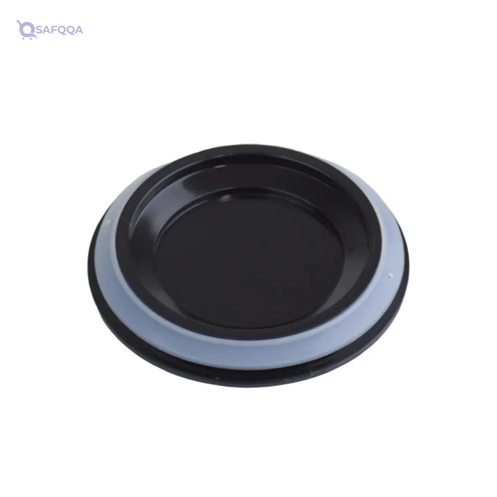 Generic Acrylic circle food storage box ,2000 ml, black clear - Safqqa