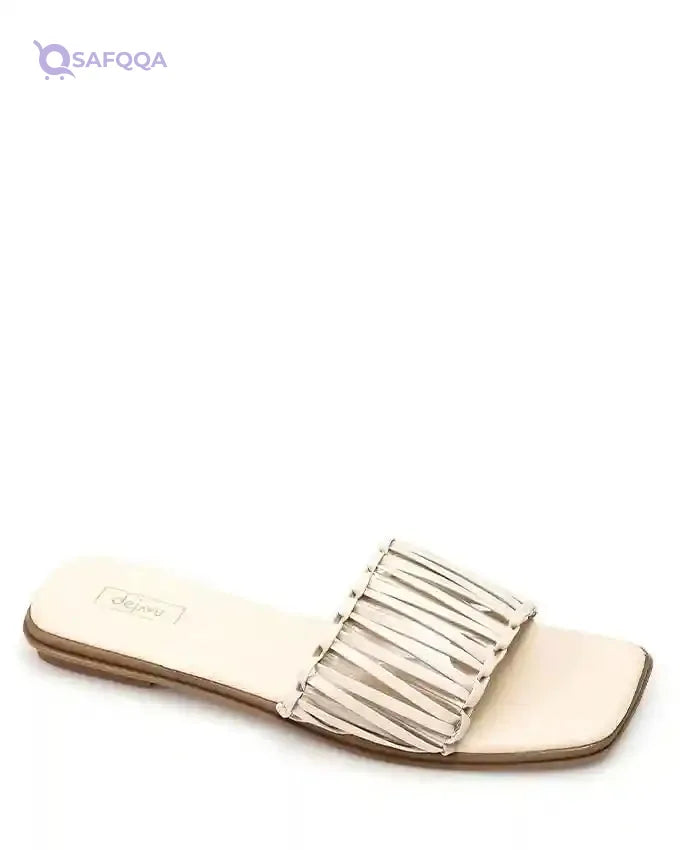 Dejavu Transparent Strapped Flat Slippers - Safqqa Egypt