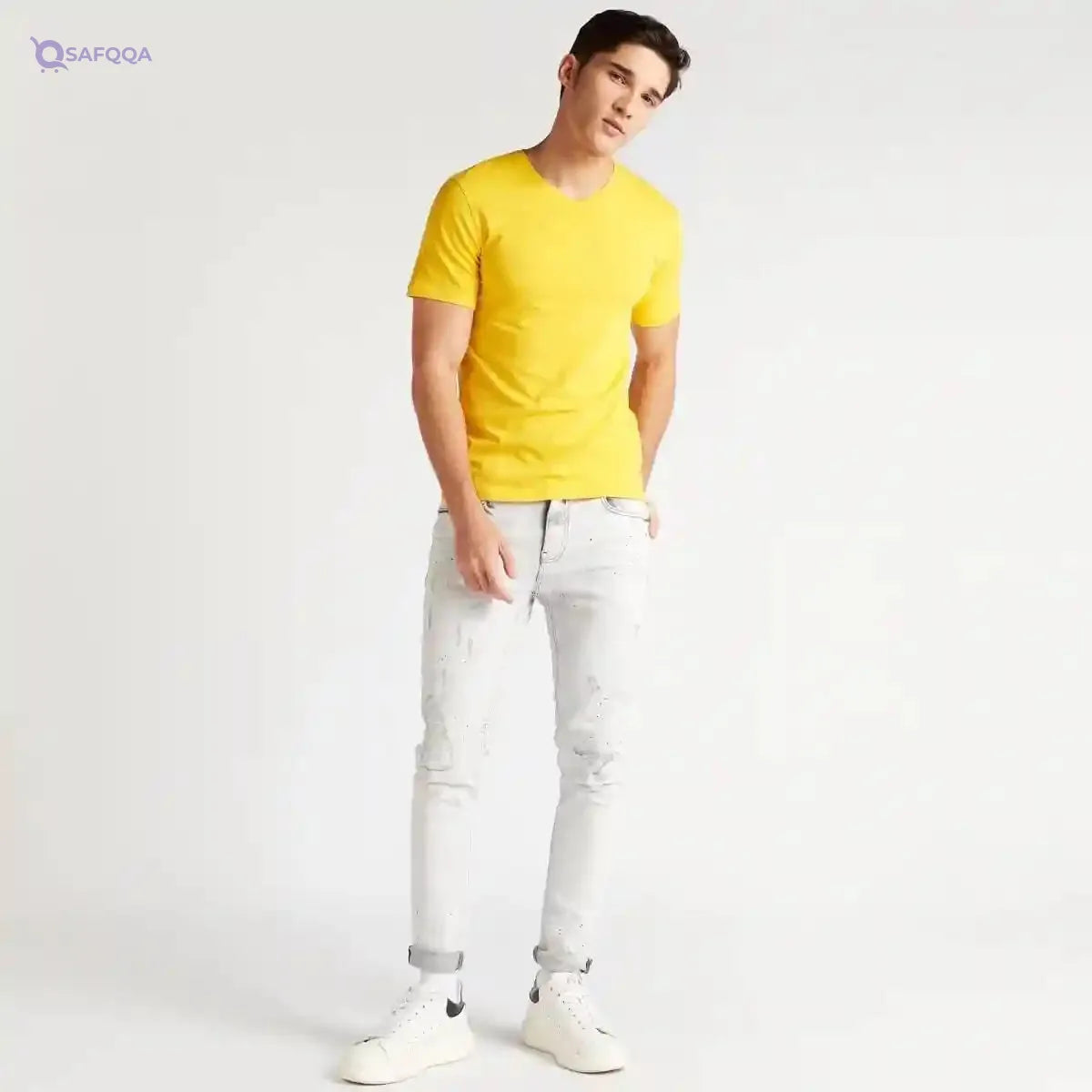 Splash mens 3517154 VNECK SOLID T-Shirt (pack of 1) - Safqqa Egypt