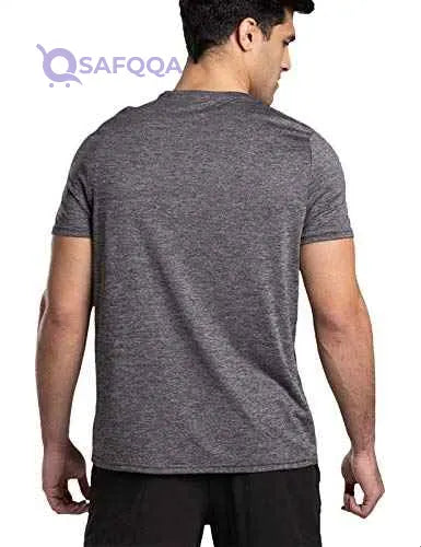 Magma Basic Polyester Chest Logo Print Short Sleeves Round Neck Sports T-Shirt for Men - Safqqa Egypt