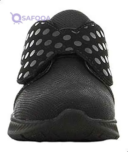 Leomil Leather School Shoes for Girls with Minnie Mouse Stitched Detail, Velcro Closure, and Pull Tab - Safqqa Egypt