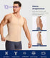 TAILONG Men Compression Shirt for Body Slimming Tank Top Shaper Tight Undershirt Tummy Control Girdle (Beige) - Safqqa