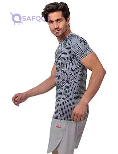 Magma Polyester Printed Round Neck Short Sleeves Sport T-Shirt for Men - Safqqa Egypt