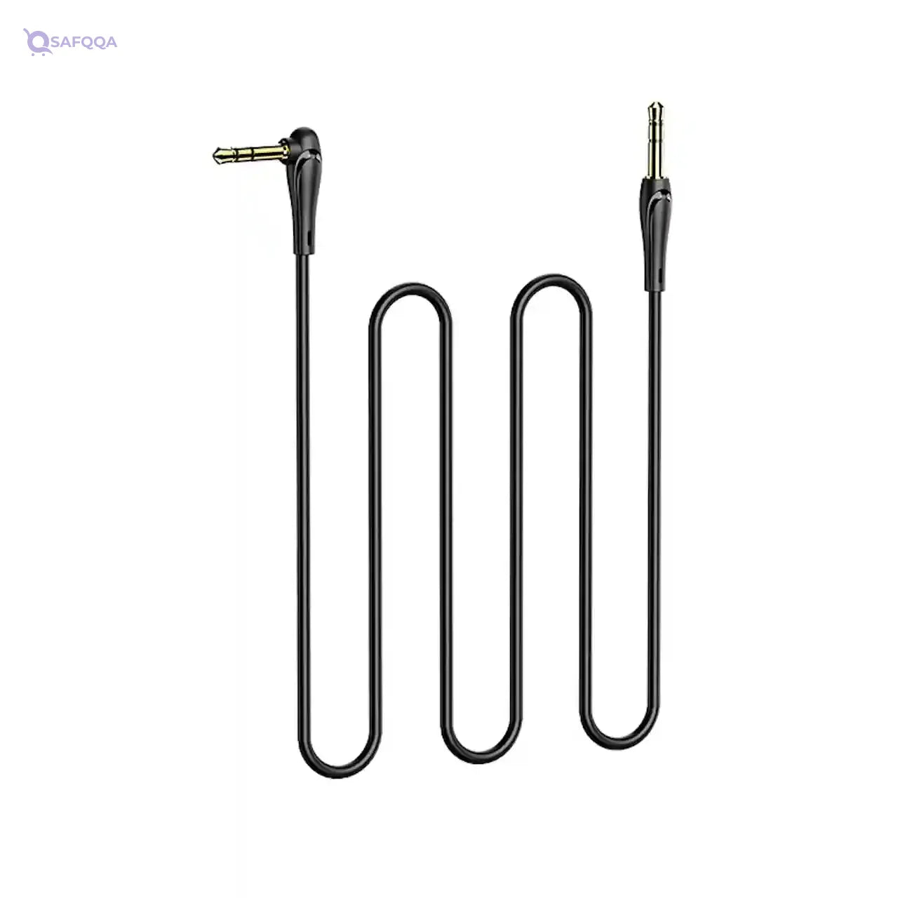 Hoco UPA14-3.5mm To 3.5mm Auxiliary Cable (Length = 1M), Compatible with Mobile, Tablet, iPhone, Samusng, Xiaomi, Oppo, Huawei - Black - Safqqa