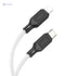 Hoco X90 - Cool PD Silicone Fast Charging And Data Transmittion Cable (20W - 1M), USB-C To Lightning Plug, Compatible With Apple iPhone iPad Airpods - White - Safqqa Egypt