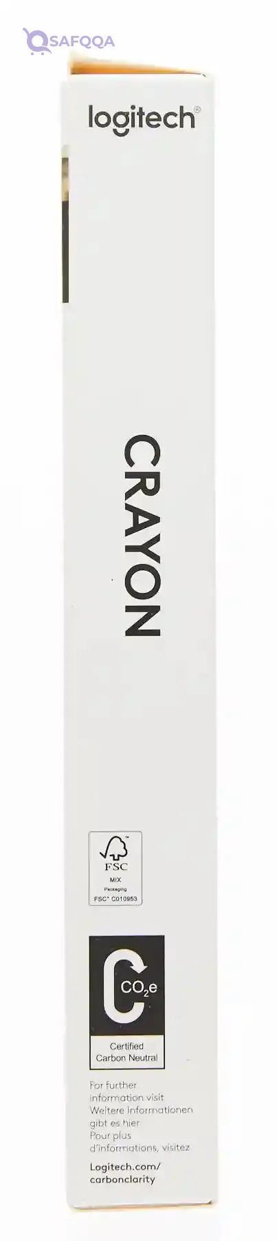 Logitech Crayon Digital Pencil for all iPads (2018 releases and later) with Apple Pencil technology, anti-roll design, and dynamic smart tip - Silver/Orange - Safqqa Egypt