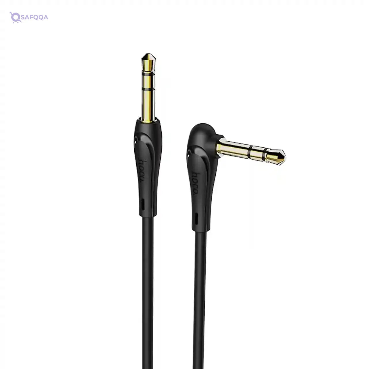 Hoco UPA14-3.5mm To 3.5mm Auxiliary Cable (Length = 1M), Compatible with Mobile, Tablet, iPhone, Samusng, Xiaomi, Oppo, Huawei - Black - Safqqa