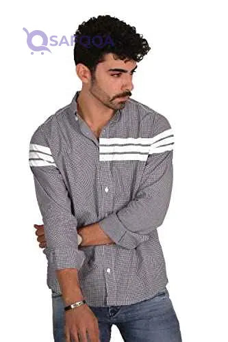 White Rabbit Men's Casual Long Sleeve Small Checkered Shirt - Safqqa Egypt