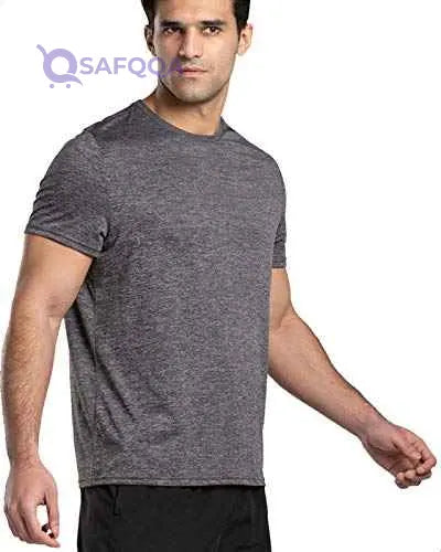 Magma Basic Polyester Chest Logo Print Short Sleeves Round Neck Sports T-Shirt for Men - Safqqa Egypt