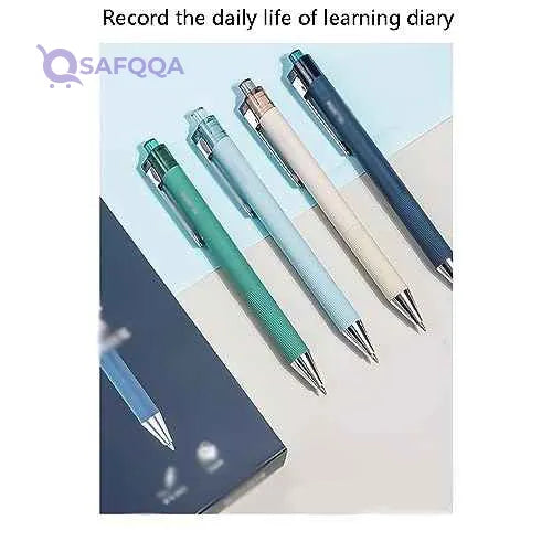 SAFWEL Gel Ink Pen Retractable Pen with Comfortable Grip Barrel Smooth Flowing Ink 0.5mm Black Ink for School Office Home (Color : Beige) - Safqqa