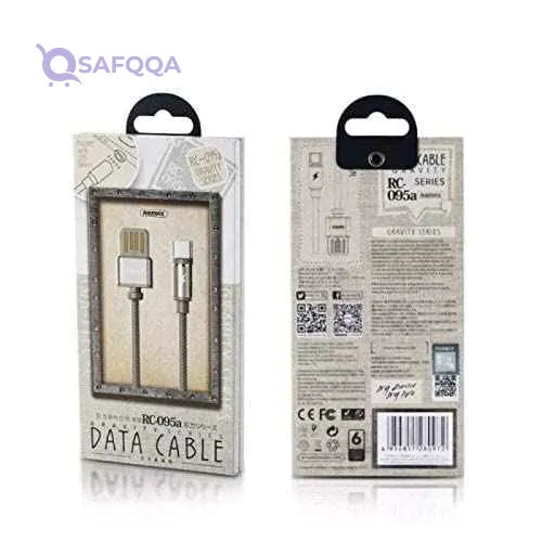 REMAX DATA CABLE RC-095I LIGHTNING CABLE 1M, GOLD - Safqqa Egypt