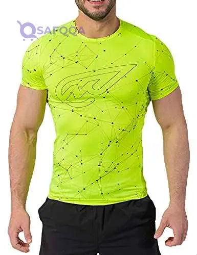 Magma Polyester Printed Short Sleeves Round Neck Sport T-Shirt for Men - Safqqa Egypt