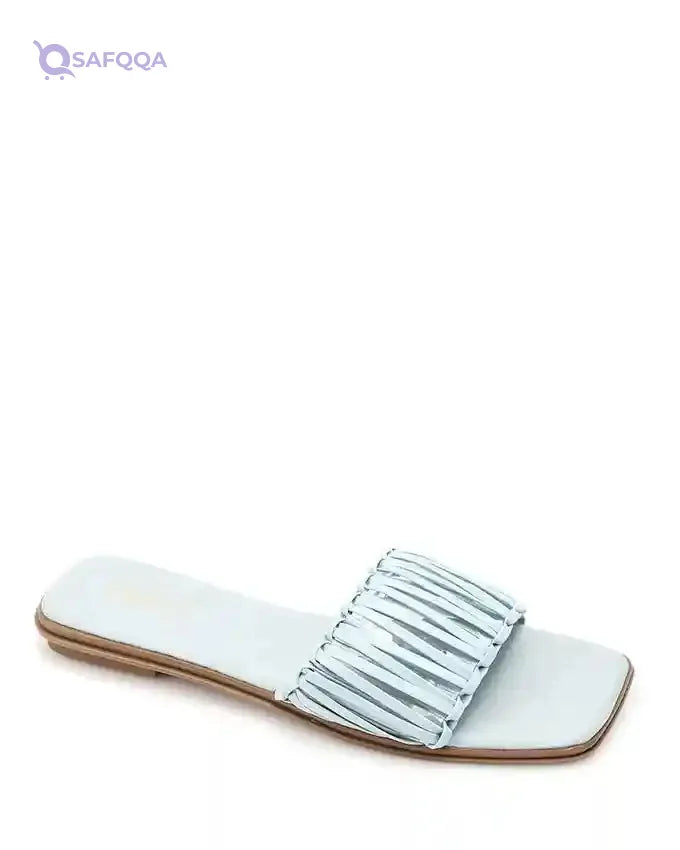 Dejavu Transparent Strapped Flat Slippers - Safqqa Egypt