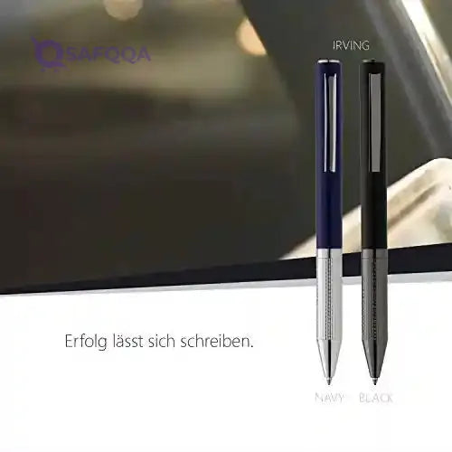 Cerruti 1881 Ballpoint Pen IRVING Black | Writing Instrument With Black Matt Finish And Chrome-Plated Fittings | Blue Ink Color - Safqqa