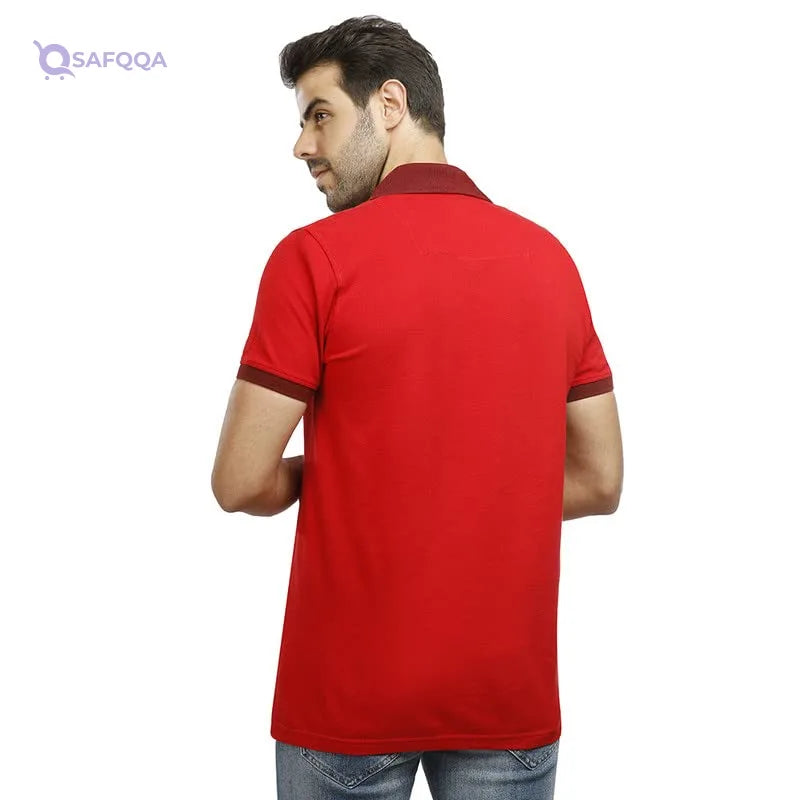 Coup Slim Fit Plain Polo Shirt With Short Sleeves And Button Closure For Men, - Safqqa