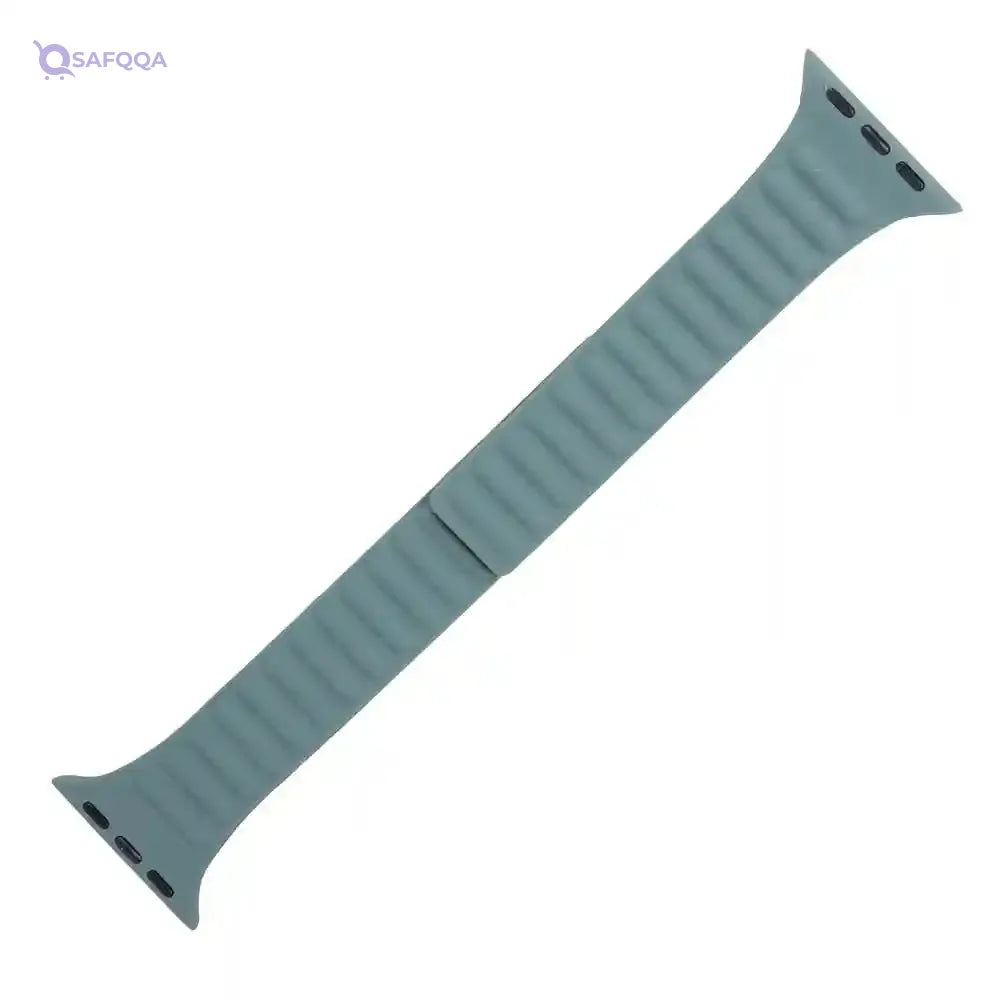 Generic Silicon waterproof tight magnatic watch replacement strap compatible for watch 38mm, 40mm or 41mm - mint green brown - Safqqa Egypt