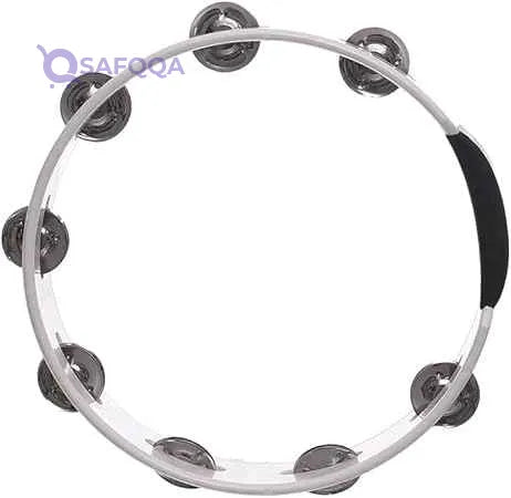 Dadi MT12A Colorful Plastic Tambourine with Metal Jingles - White & Black - Safqqa Egypt