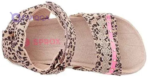 Sprox Leopard-Pattern Velcro-Strap Flat Sandals for Girls - Safqqa Egypt