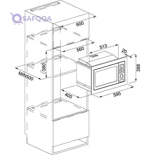 Franke Microwaves ,25 Liter ,900 watts Spacious interior fits a variety of dishes - Safqqa