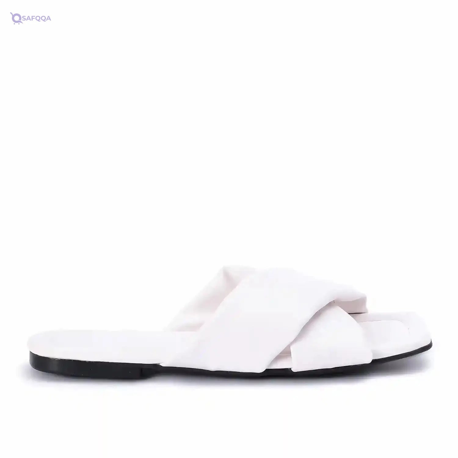 womens Wide Cross Strap Slippers Flip-Flop - Safqqa Egypt