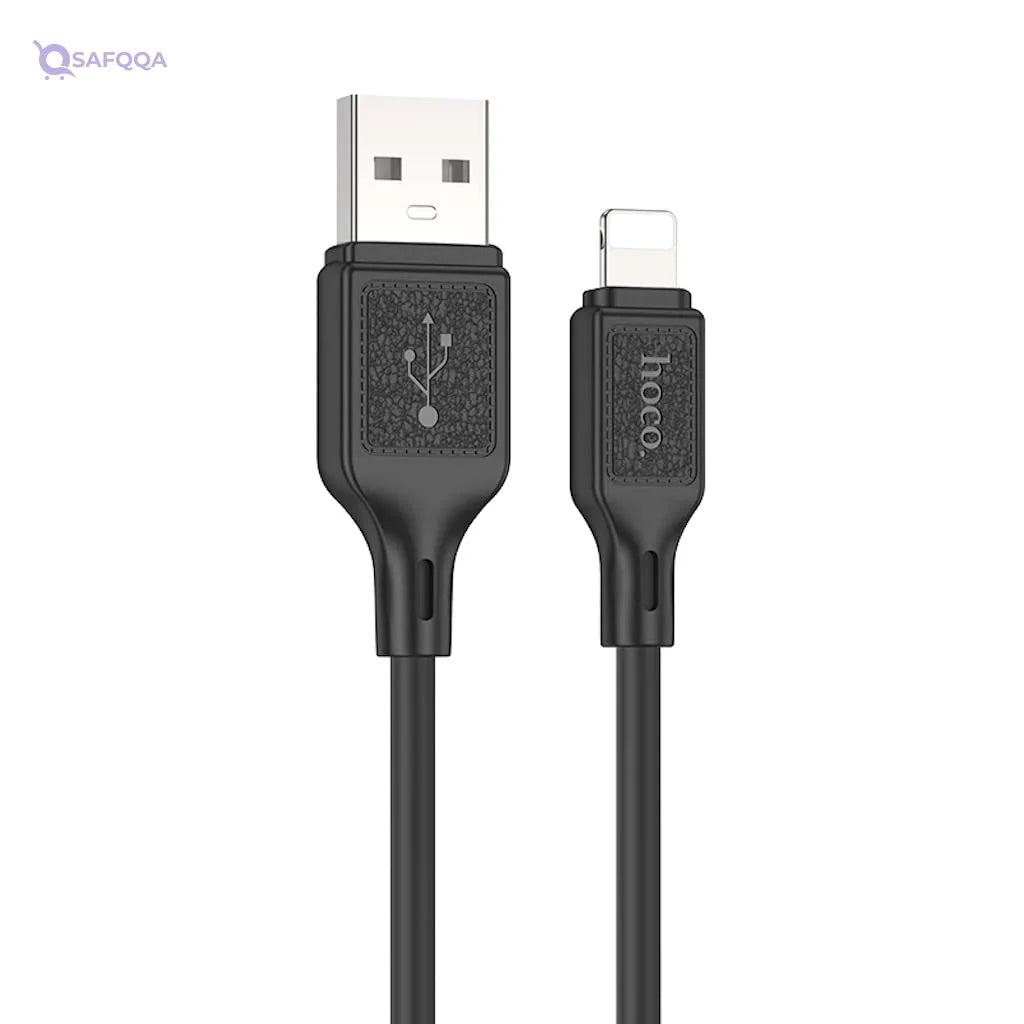 Hoco Silicone Charging And Data Transfer Cable Compatible With iPhones , 1 meters - Safqqa
