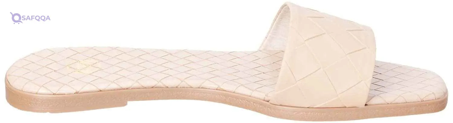 Square-Toe Basket-Weave Slide Slippers for Women - Safqqa Egypt