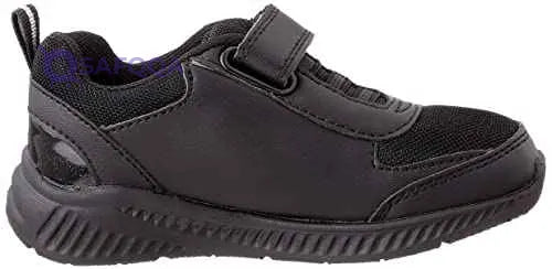 Leomil Girls Elsa Print School Shoes with Velcro Closure and Pull Tab - Black - Safqqa Egypt
