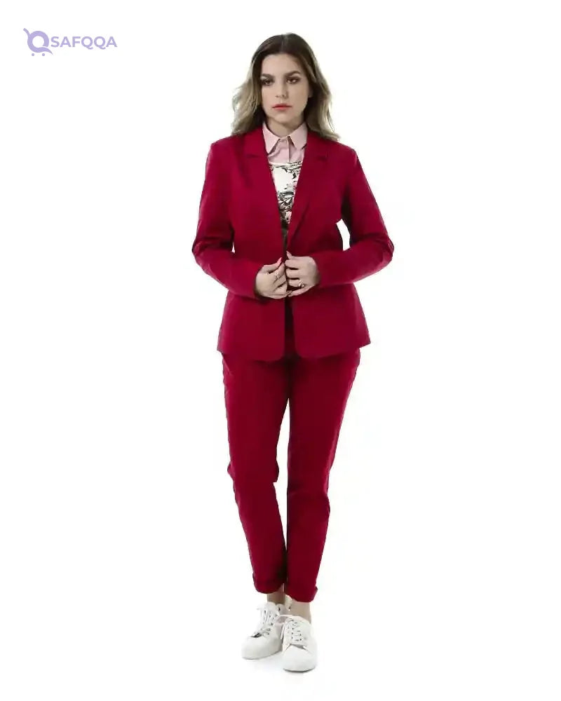 Esla Women's Slim-Leg Solid Casual Pants - Safqqa Egypt