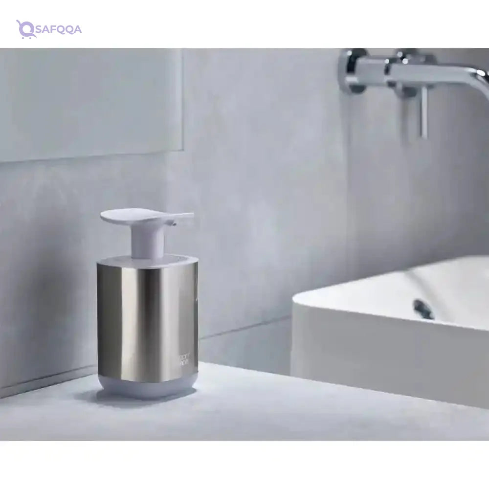 Joseph Joseph Presto Stainless-Steel Hygienic Easy-Push Soap Dispenser with Wide Pump - Safqqa