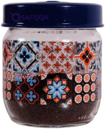 Herevin Mosaic Print Decorated Jar Set 3-Pieces, 425, 660 and 1000 ml Capacity, Blue - Safqqa