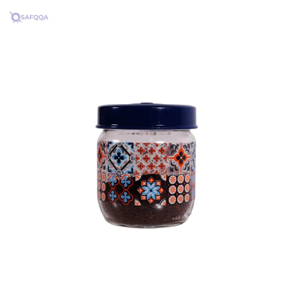 Herevin Mosaic Print Decorated Jar Set 3-Pieces, 425, 660 and 1000 ml Capacity, Blue - Safqqa
