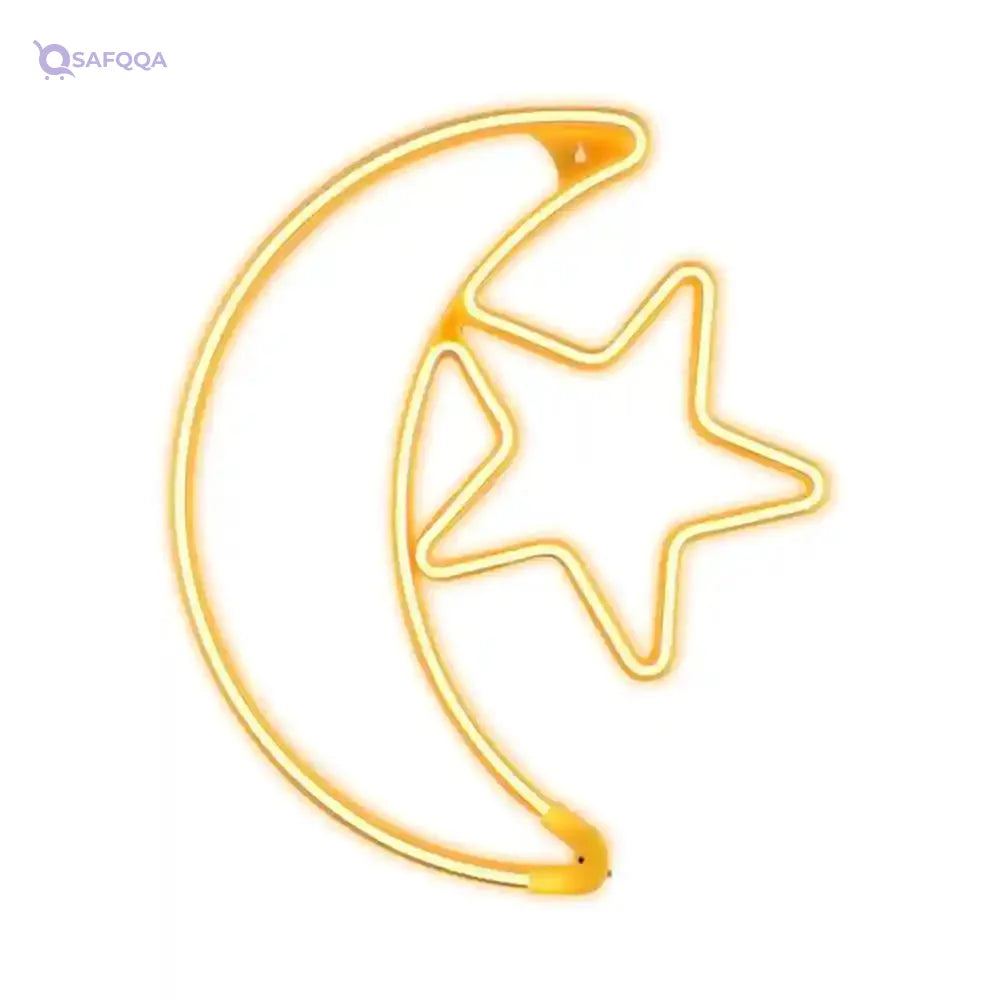 HILALFUL Moon Star Medium | Suitable for Living Room, Bedroom and Outdoor | Perfect Festive Gift for Home Decoration in Ramadan, Eid, Birthdays, Weddings, Housewarming | 1.5 m Cable - Safqqa Egypt