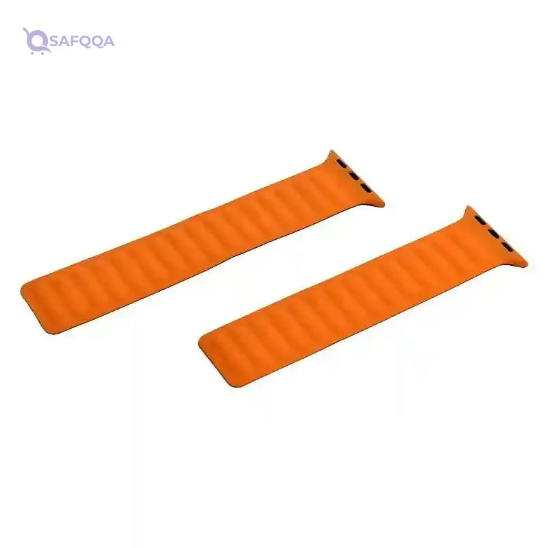 Generic Silicone Two Faced Magnetic Clasp Adjustable Watch Strap With Modern Design For Unisex Compatible With Smart Watches 38/40/41 MM - Havan Yellow - Safqqa Egypt