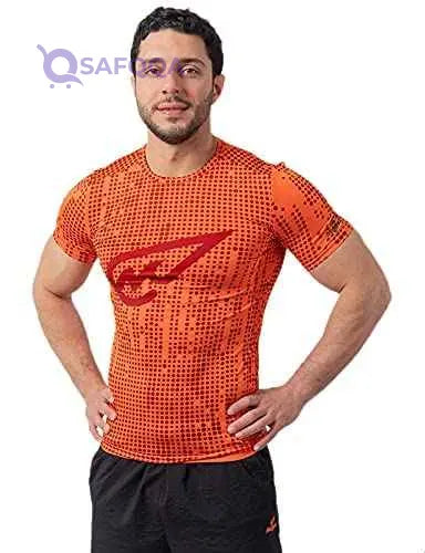 Magma Polyester Printed Round Neck Short Sleeves Sport T-Shirt for Men - Safqqa Egypt