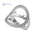 Guess Stainless Steel Zircon Embellished Stone Front Logo Ring for Women - Silver - Safqqa