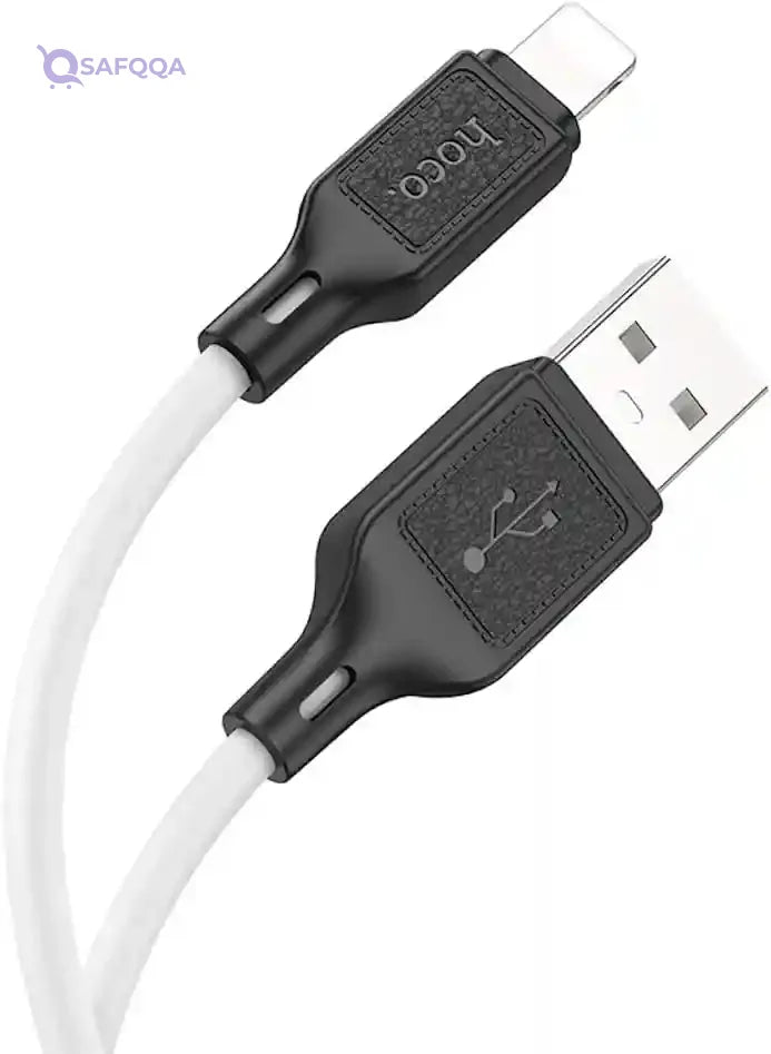 Hoco X90 Cool Silicone Charging & Data Cable – 2.4A – 1M – USB-A to Lightning - Safqqa