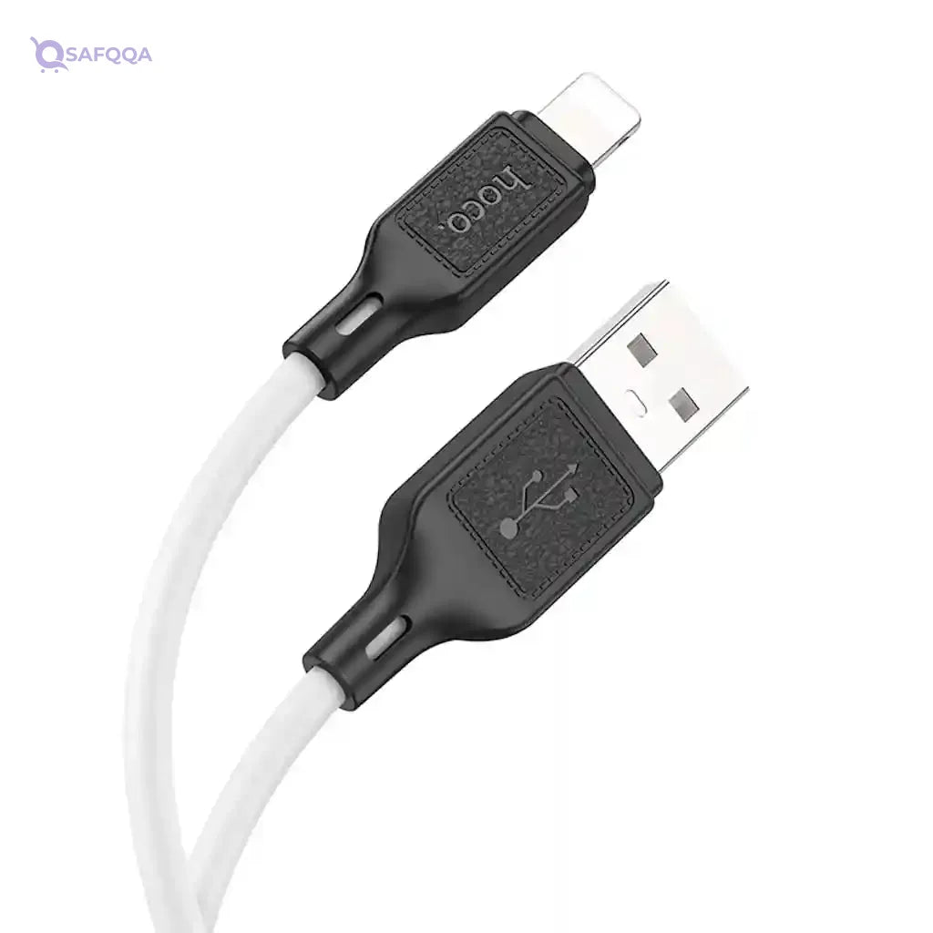 Hoco X90 Cool Silicone Charging & Data Cable – 2.4A – 1M – USB-A to Lightning - Safqqa