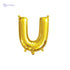 Foil Large Letter U Shaped Shiny Balloon Can Fills With Air Or Helium High Quality Materials Specially Made For Birthday Party Decoration 16 Inch - Gold - Safqqa